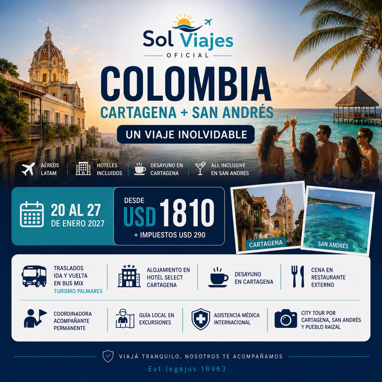 Colombia : Cartagena + San Andrés – Enero 2027